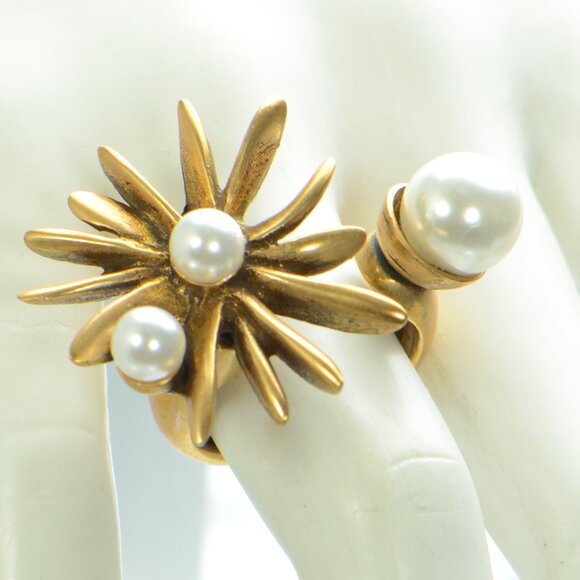 Oscar de la Renta Pearl Starburst Ring - Picture 1 of 8